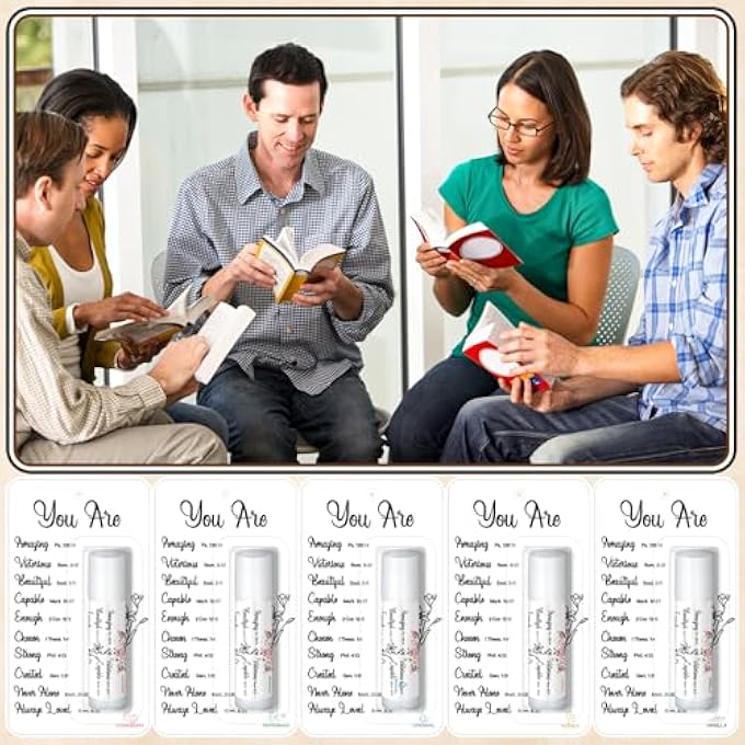 Sacubee 25 PACK CHRISTIAN RELIGIOUS GIFTS BULK LIP BALMS FOR WOMEN MEN CHRISTIAN RELIGIOUS CHURCH PARTY FAVORS BULK BIBLE VERSE LIP BALM WITH SCRIPTURE INSPIRATIONAL GIFTS FOR COWORKERS STAFF - Image 4